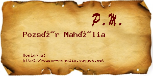 Pozsár Mahália névjegykártya